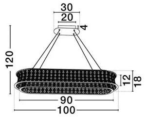 CELYSIA KRISTALNI LED LUSTER 74W IP20 3500K TRIAK PRIGUŠLJIV NL9019777