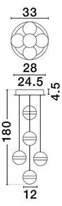 ALAZ LED LUSTER 5X CRNA/ZLATNA 45W 3000K IP20 TRIAC DIMABILNA NL9124119