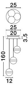 ALAZ LED LUSTER 3X CRNA/ZLATNA 27W 3000K IP20 TRIAC DIMABILNA NL9124118