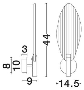 SERIQ ZIDNA LED SVJETILJKA 3W IP20 3000K CRNA/STAKLO NL9187009