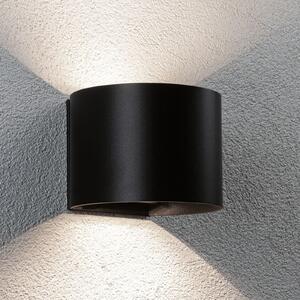 Paulmann LED-svetilka na baterije za zunanjo steno Nyora, črna, 14 cm, senzor, IP44, Črna, Kopalnica, Aluminij, Sodobni, Okrogla stena