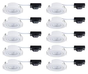 Paulmann vgradni reflektor FIXEDLED, bel, 8 cm, 830, vklop/izklop, 10-kratni, Bela, Dnevna soba / jedilnica, Plastika, Sodobni, Vgradne svetilke okrogle