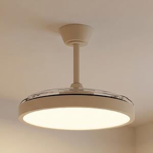 Lindby LED stropni ventilator Orasu, premer 107 cm, bež, CCT, Bež, Dnevna soba / jedilnica, Kovina, Sodobni