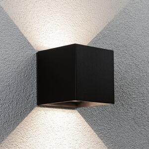 Paulmann LED-svetilka na baterije za zunanjo steno Nyara, črna, 10 cm, senzor, IP44, Črna, Kopalnica, Aluminij, Sodobni, Stenska kotna