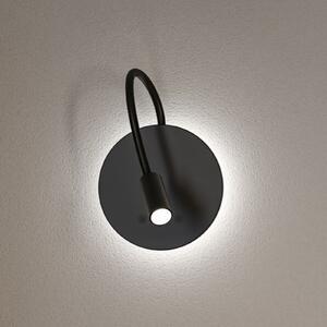 Paulmann LED-stenna svetilka na baterije Miora, črna, z gibljivim ročajem, z, zatemnjen, Črna, Dnevna soba / jedilnica, Kovina, Sodobni, Okrogla stena