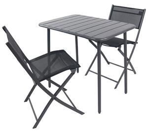 SET ZA BALKON kovina, umetna masa, tekstil črna črna