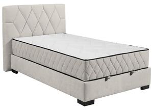 POSTELJA Z VZMETNICO 120 cm x 200 cm , tekstil, leseni material bež