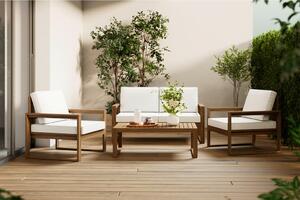 LOUNGE GARNITURA akacija trd les