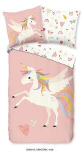 OTROŠKA POSTELJNINA UNICORN 140/200 cm renforcé pink
