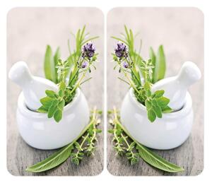 Komplet 2 steklenih zaščitnih plošč za štedilnik Wenko Herbal, 52 x 30 cm