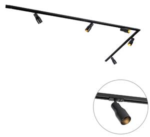 Sodobni sistem tirnic s 5 reflektorji črne barve 1-fazni - Iconic Kohua