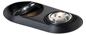 Okrogel vgradni reflektor črn GU10 70 mm 2-lučni - Hubs