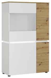 Modern Living Vitrina Luci, Bela, Barva Hrasta