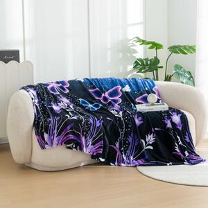Mikroplišasta odeja VIOLET BUTTERFLY temno modra Dimenzije: 160 x 200 cm