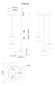 Globo 15744-3H - LED Lestenec na vrvici QUINTARA 3xLED/6W/230V