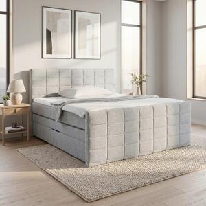 Mömax Postelja Boxspring Damon, Siva, 180x200