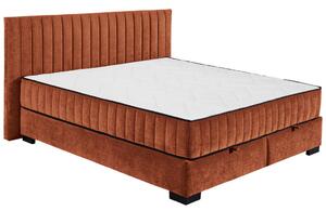 POSTELJA Z VZMETNICO 180 cm x 200 cm , tekstil, leseni material barve konjaka