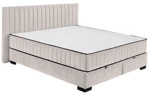 POSTELJA Z VZMETNICO 180 cm x 200 cm , tekstil, leseni material bež
