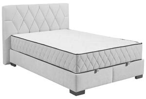 POSTELJA Z VZMETNICO 140 cm x 200 cm , tekstil, leseni material svetlo siva