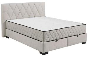 POSTELJA Z VZMETNICO 160 cm x 200 cm , leseni material, tekstil bež