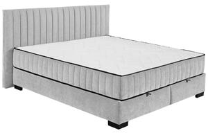 POSTELJA Z VZMETNICO 180 cm x 200 cm , tekstil, leseni material svetlo siva