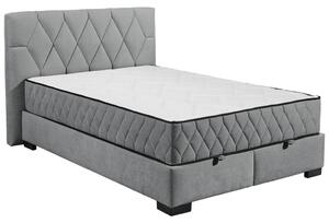 POSTELJA Z VZMETNICO 140 cm x 200 cm , tekstil, leseni material antracit