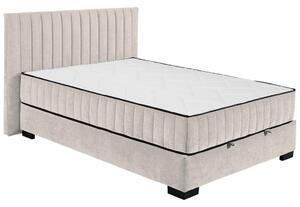 POSTELJA Z VZMETNICO 140 cm x 200 cm , tekstil, leseni material bež