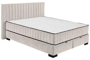 POSTELJA Z VZMETNICO 160 cm x 200 cm , tekstil, leseni material bež