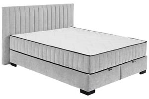 POSTELJA Z VZMETNICO 160 cm x 200 cm , tekstil, leseni material svetlo siva