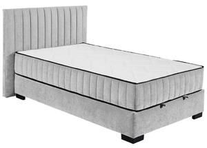 POSTELJA Z VZMETNICO 120 cm x 200 cm , tekstil, leseni material svetlo siva