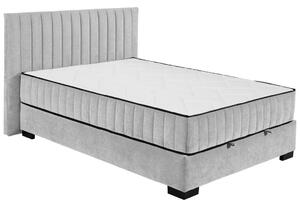 POSTELJA Z VZMETNICO 140 cm x 200 cm , tekstil, leseni material svetlo siva