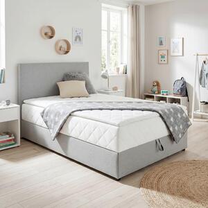 Mömax Postelja Boxspring Boxy, Siva, 120x200