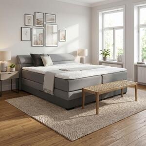 Premium Living Postelja Boxspring Sevilla, Siva, 180x200