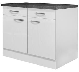 FlexWell Kuhinjska Spodnja Omarica Alba, Bela, Š. 100 Cm