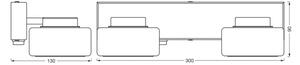 LEDVANCE LED stensko svetilo Orbis Flame, 2-svetlobno, krom, IP44