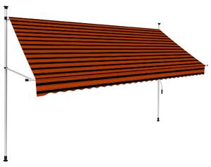 VidaXL Ročno zložljiva tenda 300 cm oranžna in rjava