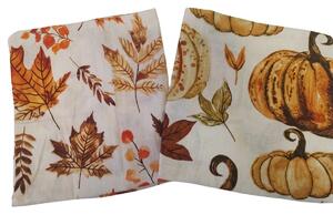 Flanelasta prevleka za vzglavnik LEAVES & PUMPKINS 50x70 cm, barvna