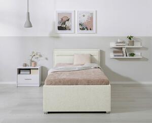OBLAZINJENA POSTELJA 90 cm x 200 cm , les, kovina, umetna masa, tekstil krem barve