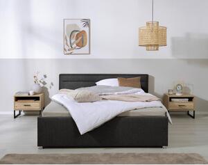 OBLAZINJENA POSTELJA 160 cm x 200 cm , les, kovina, umetna masa, tekstil antracit
