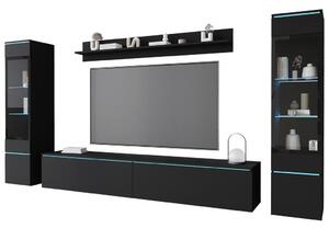 P & B Dnevni Regal Vera, Črna, 4-Delno, Led