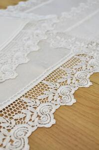 Eleganten namizni prt s fino tkanino in široko čipko Širina: 130 cm | Dolžina: 180 cm