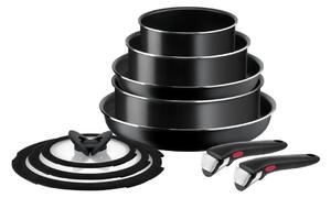 Tefal - Set kuhinjske posode 10 kom. INGENIO EASY COOK & CLEAN BLACK