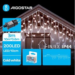 Aigostar - LED Zunanja božična veriga 200xLED/8 funkcij 13x0,6m IP44 hladno bela