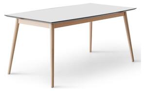 Bela/naravna raztegljiva jedilna miza z belo mizno ploščo 90x165 cm Meza – Hammel Furniture