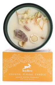 Hop Hare Kristalna čarobna sveča – Srce leva - Soy Wax, Fragrance, Glass, Gemstones - Home warming - Dan žena