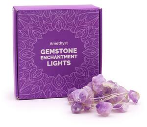 Čarobne lučke s kristalom – Ametist - Gemstone, led lights - Home warming - Božič