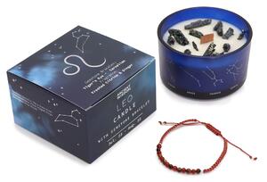 Zodiakalna kristalna sveča z energijsko zapestnico – LEV - Majhna pozornost - Dan žena - Birma