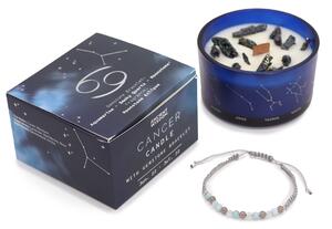 Zodiakalna kristalna sveča z energijsko zapestnico – RAK - Majhna pozornost - Birma - Dan žena