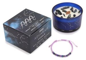 Zodiakalna kristalna sveča z energijsko zapestnico – VODNAR - Majhna pozornost - Dan žena - Birma