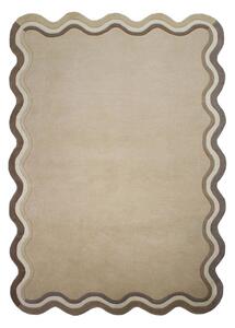 Ročno tkana volnena preproga v naravni barvi 200x290 cm Leo Scallop – Flair Rugs